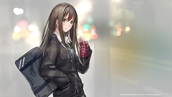 braune behaarte weibliche Animeillustration, Animemädchen, Shibuya Rin, HD-Hintergrundbild HD wallpaper